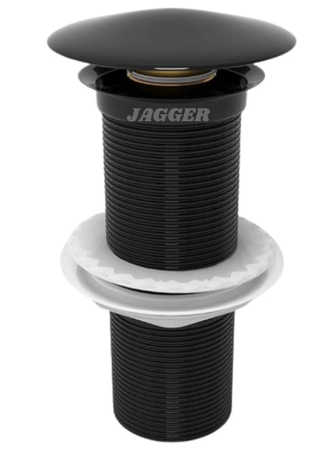 JAGGER وصلة حوض غسيل من النحاس والفولاذ المقاوم للصدأ JAGGER JAG132 مع خيط كامل ولمسة نهائية لامعة مقاومة للتآكل للمنزل/المكتب/الحمام (5 بوصات، أسود، 1) - Image 1